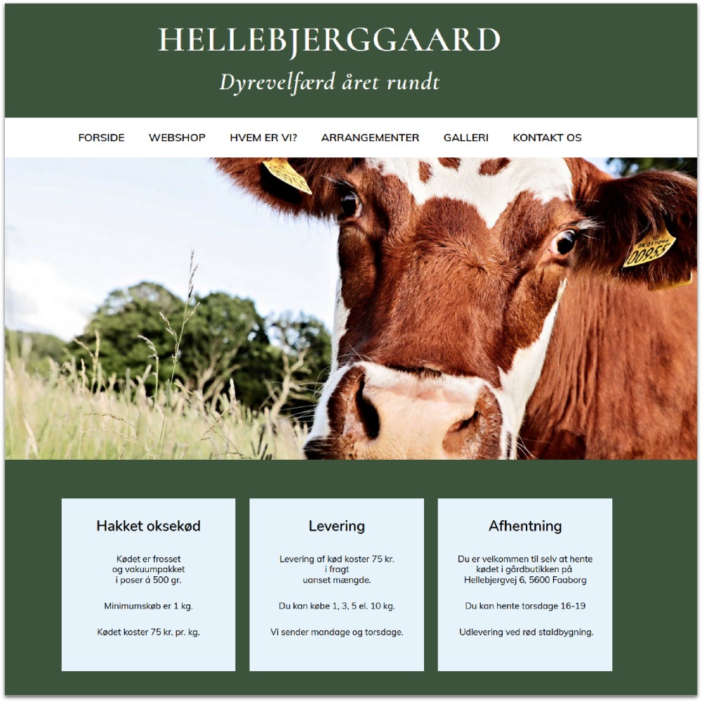 Hellebjerggaard · Webdesign af Pure Creative Content