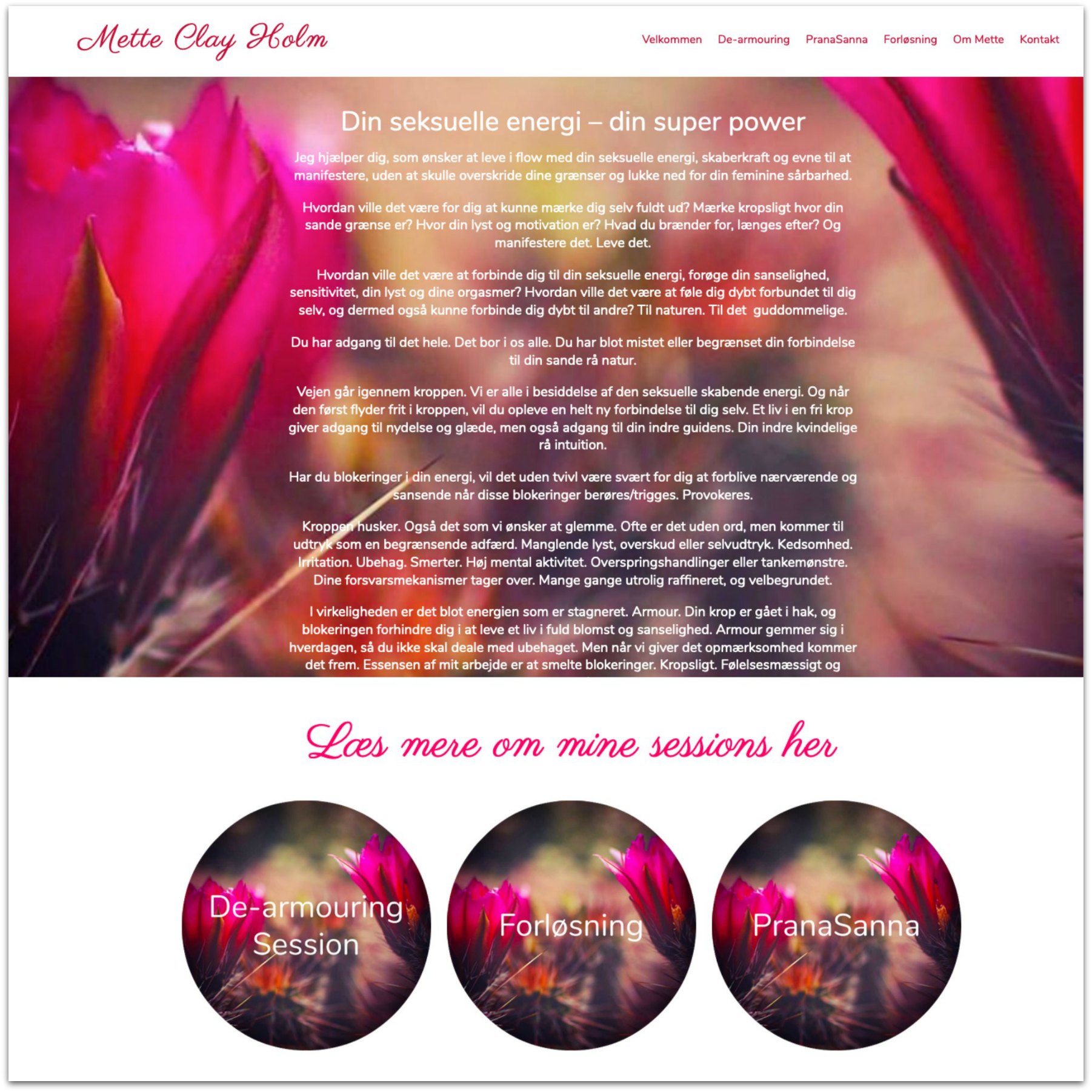 Mette Clay Holm · Webdesign af Pure Creative Content